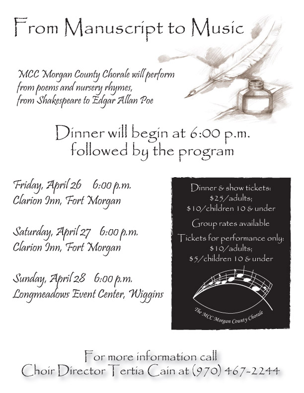 Image of flyer announcing MCC Chorale event at Longmeadow