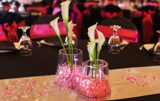 wedding table set at longmeadow event center